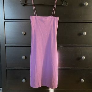 Ribbed Purple Mini Dress